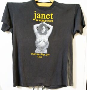 Janet Jackson T-shirt 1994 World Tour Large Fair Condition.
